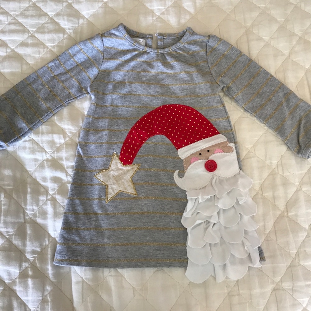 Mud pie Santa sweatshirt dress, size 12-18mo
